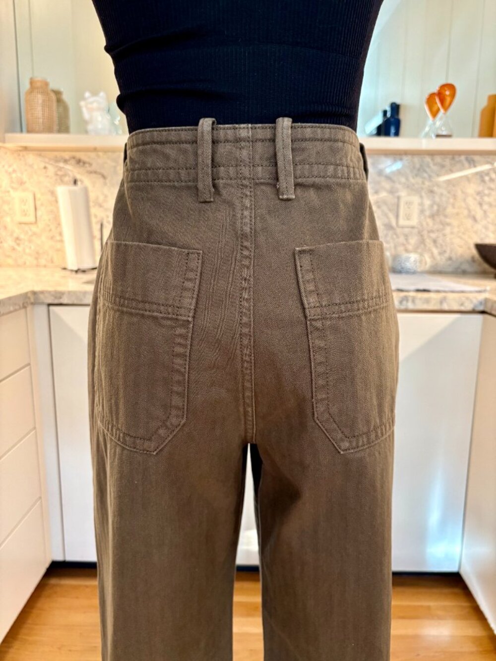 Everlane Organic Cotton Herringbone Fatigue Pants Brown Size 2 - Picture 7 of 10